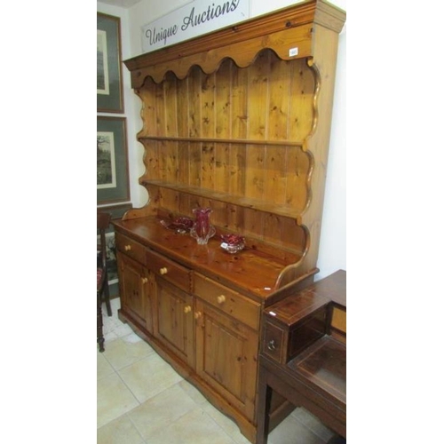 1865 - A solid pine 3 drawer 3 door dresser