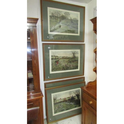 1868 - 4 large framed and glazed Foxhunting prints image 60cm x 40cm