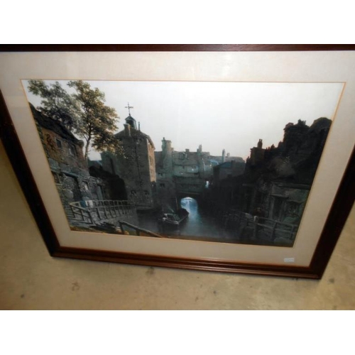 215 - Print of Lancaster bomber aeroplane at dawn after Coulson and print of Lincoln High Bridge Glory Hol... 