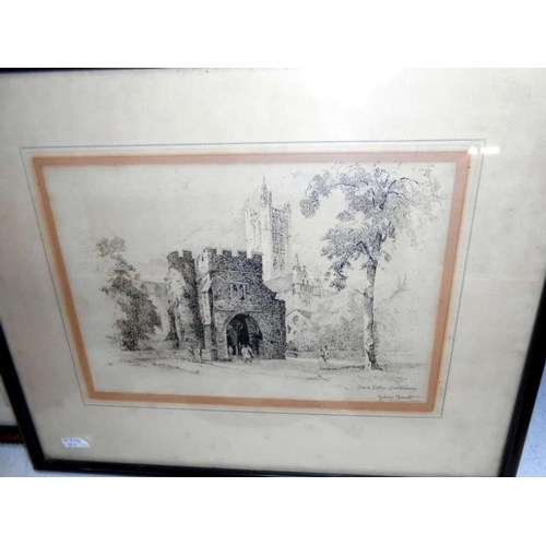 313 - 7 pictures inc. engraving of Lincoln cathederal after J.M.W. Turner nursery rhyme prints etc.