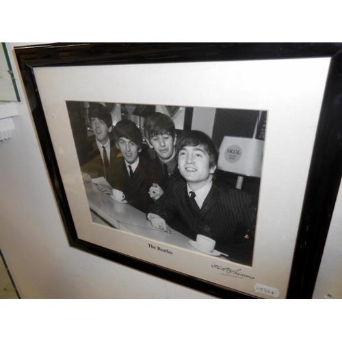 338 - 4 framed photographs by Bill Francis of The Who, Rolling Stones, John Lennon and The Beatles