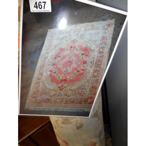 467 - A large Chinese silk rug of mellow colours, hand knotted, very clean approx 244cm x 168cm