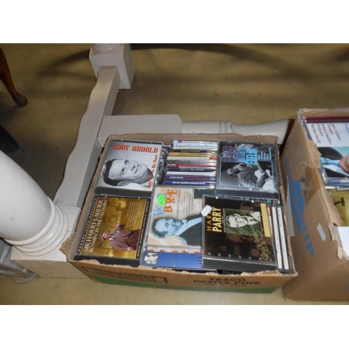 481 - 3 boxes containing over 300 cds on various genres of music from 1930s to present