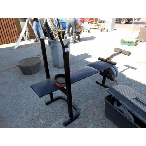 597 - A weights bench and weights