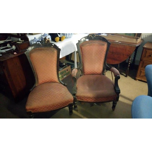 942 - 2 Victorian chairs a/f/