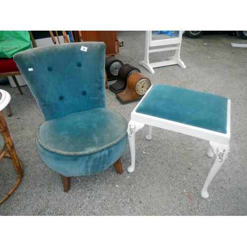 70 - A bedroom chair and stool