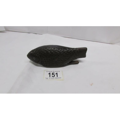 151 - A mid 19th century carved wood fish by Julien Beaucampsile Juene Somme