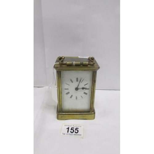 155 - A brass carriage clock