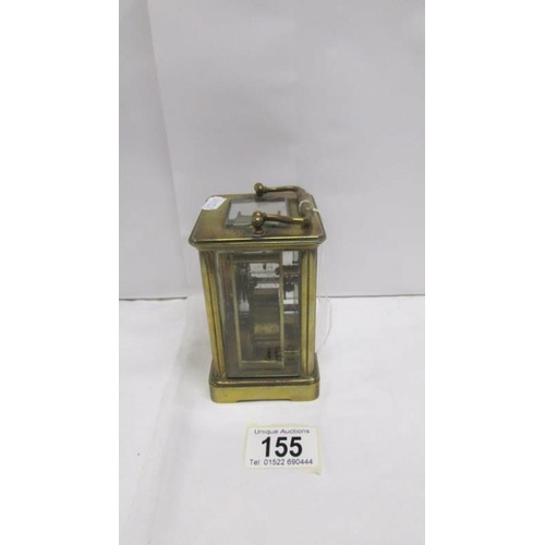 155 - A brass carriage clock