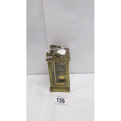 156 - A Mappin & Webb brass carriage clock