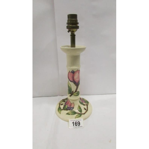 169 - A Moorcroft candlestick style table lamp base