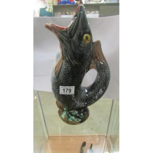 179 - A 19th century majolica fish jug