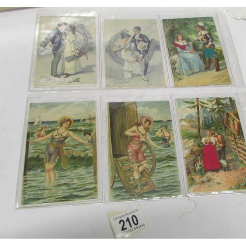 210 - A collection of early 20th century postcards including WW1, Bonzo, ladies etc