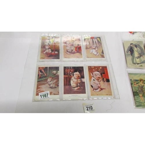 210 - A collection of early 20th century postcards including WW1, Bonzo, ladies etc