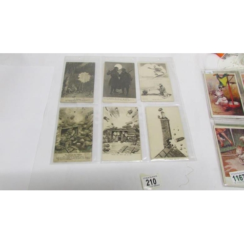 210 - A collection of early 20th century postcards including WW1, Bonzo, ladies etc