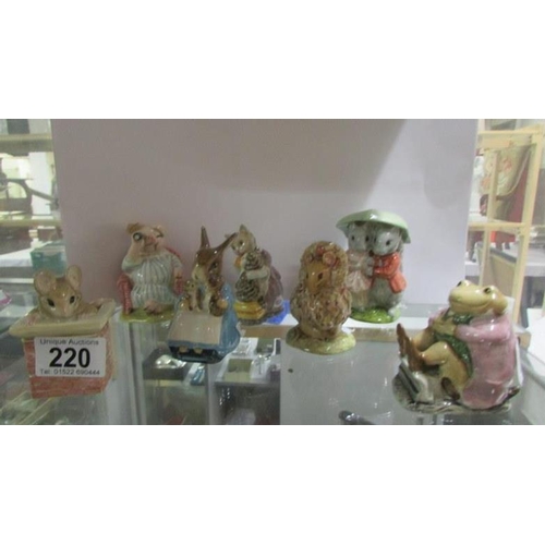 220 - 7 Beswick 1970/80's Beatrix Potter figures including Mr Jackson, Tabitha Twitchit and Miss Moppet, M... 