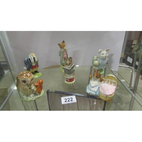 222 - 6 Beswick 1940/50/60's Beatrix Potter figures including Hunca Munca, Little Pig Robinson, Tailor of ... 