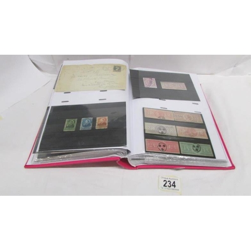 234 - An album of 19th century Victoria British and Empire stamps including postal stamps, fiscals, entire... 