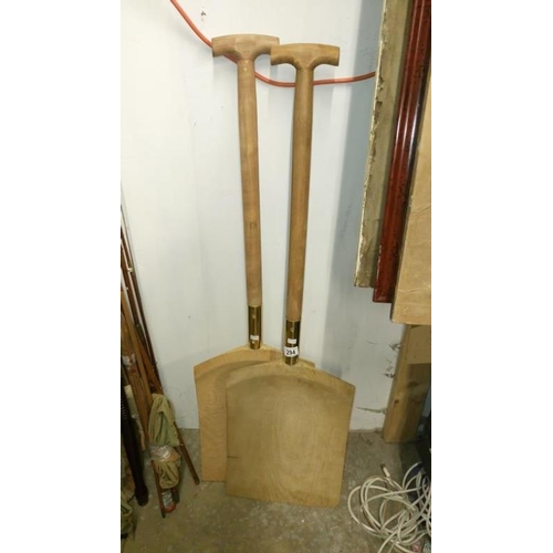 294 - 2 wooden malt shovels