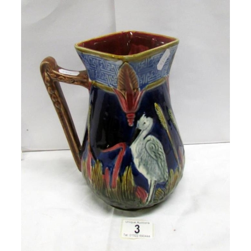 3 - A Shorter & Son art deco jug decorated with heron, 22cm