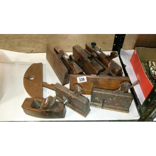 339 - 9 wood working planes