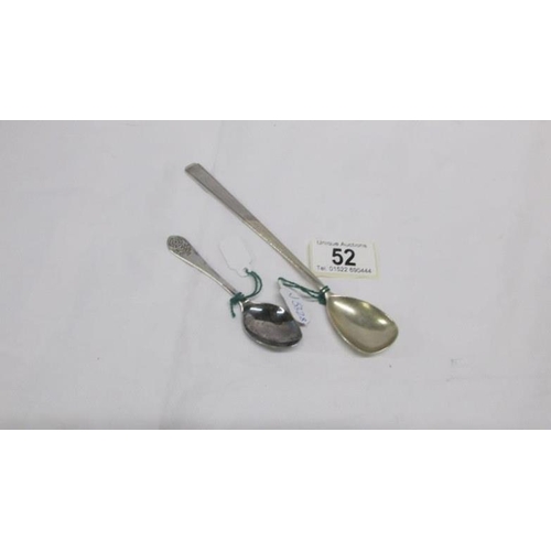 52 - 2 Hall marked silver spoons