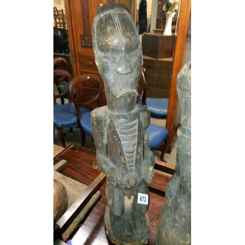 673 - A Senofu figure from Birkinafaso, approximately 60 cm tall (from an old London Ethnographic collecti... 