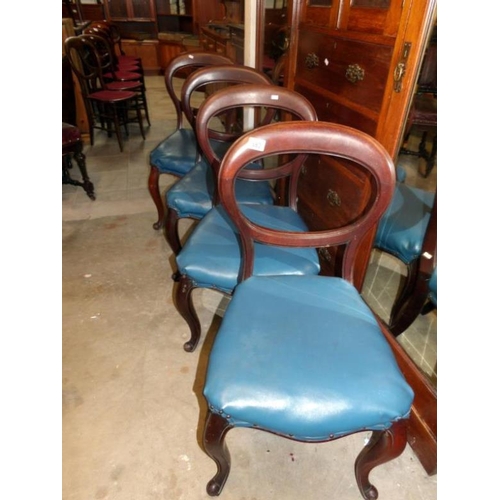 683 - A set of 4 mahogany balloon back dining chairs