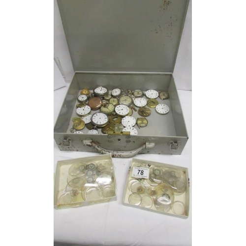 78 - A large quantity of watch parts and watch glasses