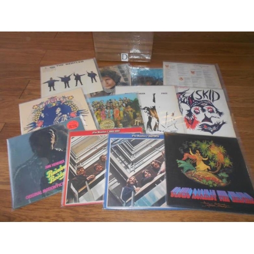 484 - A box of approximately 60 progressive & classic rock LP records, including Bob Dylan, The Beatles, R... 