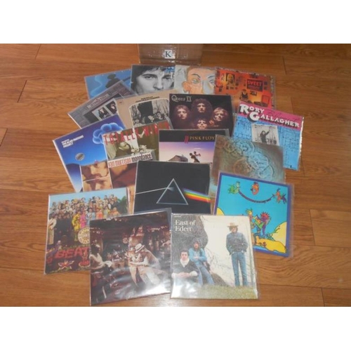 480 - A box of approximately 60 progressive & classic rock LP records, Led Zeppelin, Pink Floyd, east of E... 