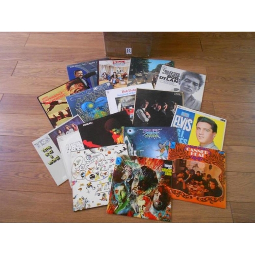 340 - A box of approximatley 70 progressive & classic rock, rock and folk LP records including Jimi Hendri... 