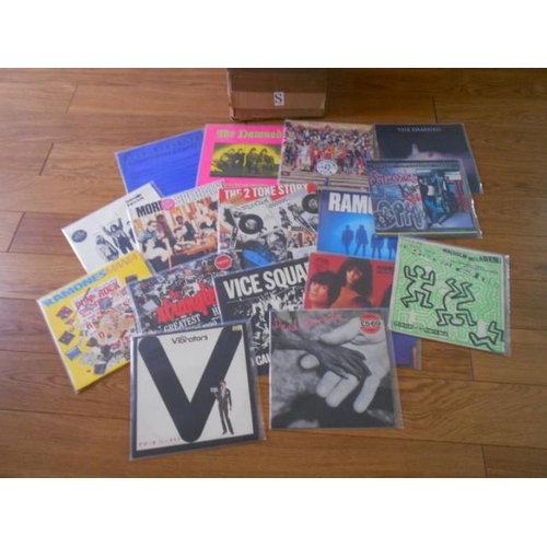 343 - A box of approximately 70 Punk, Rock, Ska and Reggae (originals) LP records including Ramones The Da... 