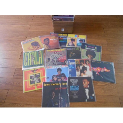 428 - A box of approximately 70 many original soul LP records including The Impressions, Patti La Belle, M... 