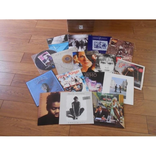 342 - A box of approximately 80 rock LP records including Pink Floyd, Tracy Chapman, The Who, U2, White Sn... 