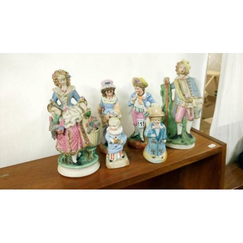 115 - 6 Victorian figurines (AF)