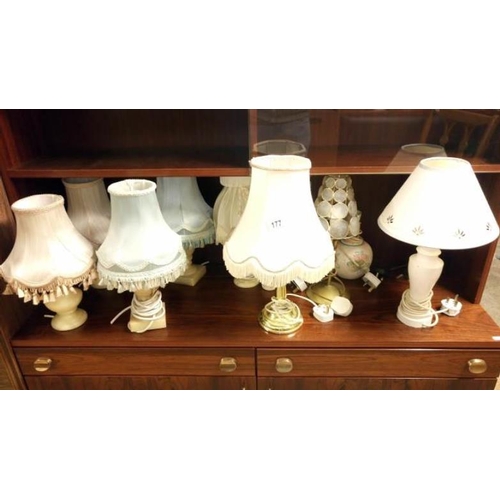 177 - Approximately 10 table lamps