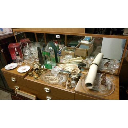 183 - A large quantity of glassware pottery, metalware etc