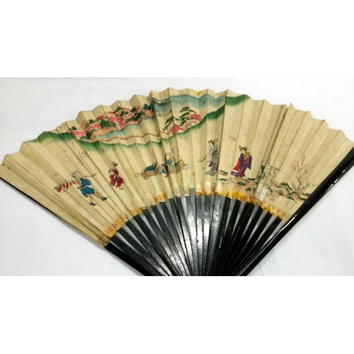 200 - A collection of mainly Chinese and hand painted fans, approximately 20