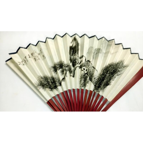 200 - A collection of mainly Chinese and hand painted fans, approximately 20