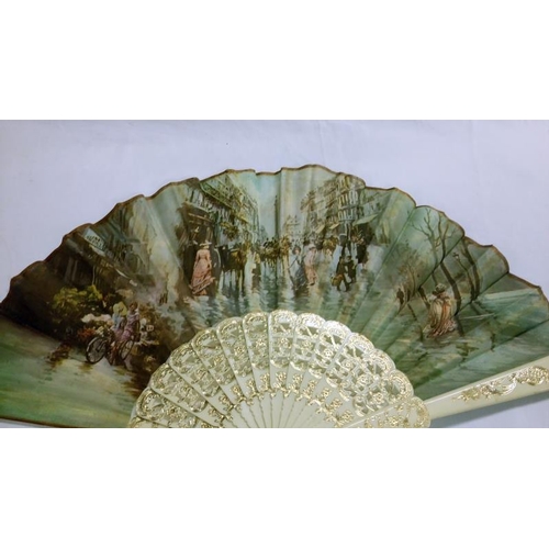 200 - A collection of mainly Chinese and hand painted fans, approximately 20