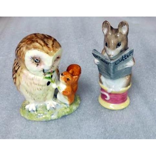 222 - 6 Beswick 1940/50/60's Beatrix Potter figures including Hunca Munca, Little Pig Robinson, Tailor of ... 