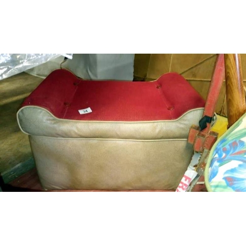 34 - A red topped pouffe