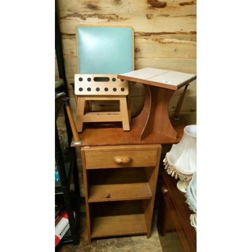 46 - 2 stools, 2 small tables & a pot cupboard