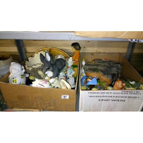 97 - 2 boxes of miscellaneous garden/plant items