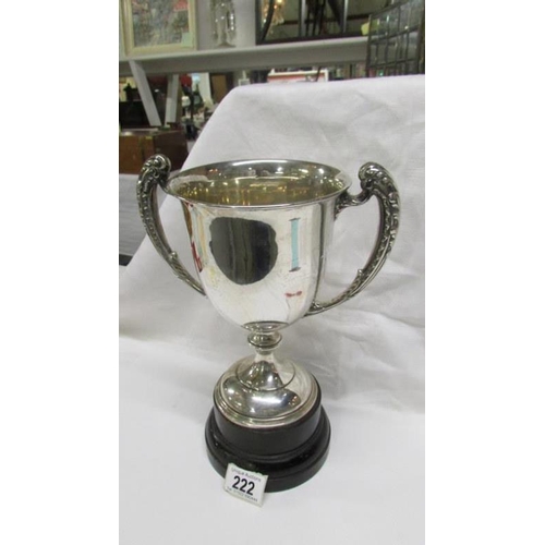 222 - A Birmingham 1912 silver trophy, 530gms/18.70z, Skellingthorpe British Legion on base with dated shi... 