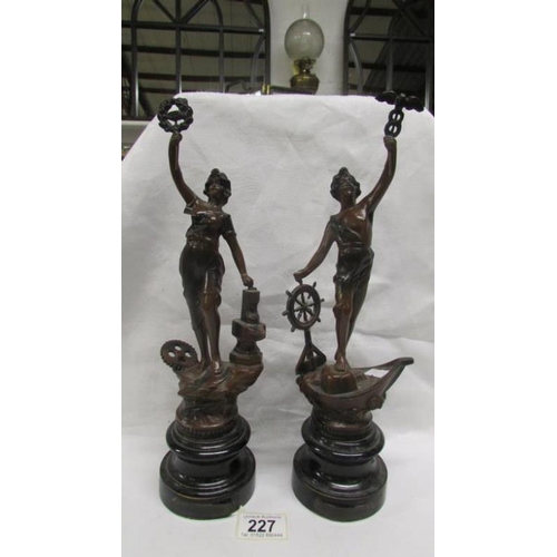 227 - A pair of spelter figures