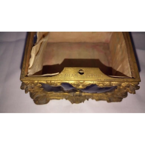 108 - A small ormolu mounted casket marked 'Tahan A Paris'