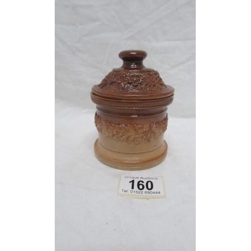 160 - A stoneware tobacco jar