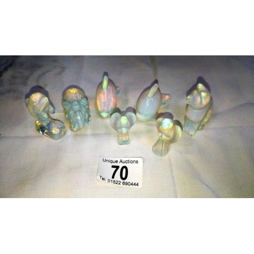 70 - A quantity of opaque glass animals and angels